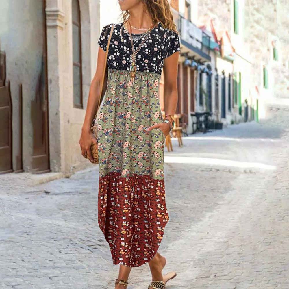 Boho mix midi dress