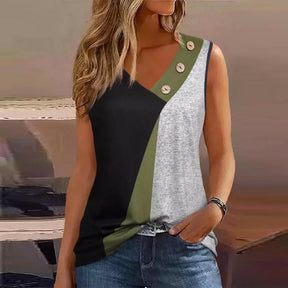 EcoExotica® - Eye-catching color block sleeveless tank top