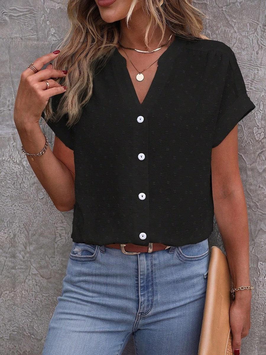 Black button blouse