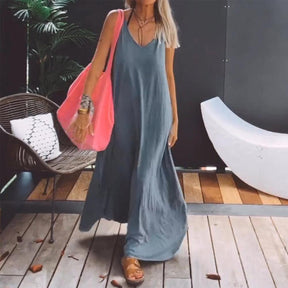 BlütenBliss® - Baggy sleeveless plain maxi dress