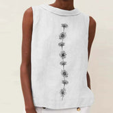 FallStil® - White sleeveless tank top with round neck