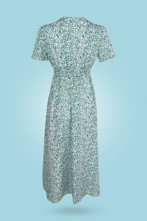 Flower Magic Green Midi Dress