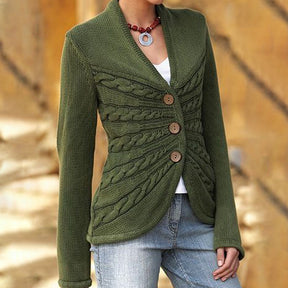 StrickSinn® - Green plain sweater with long sleeves 