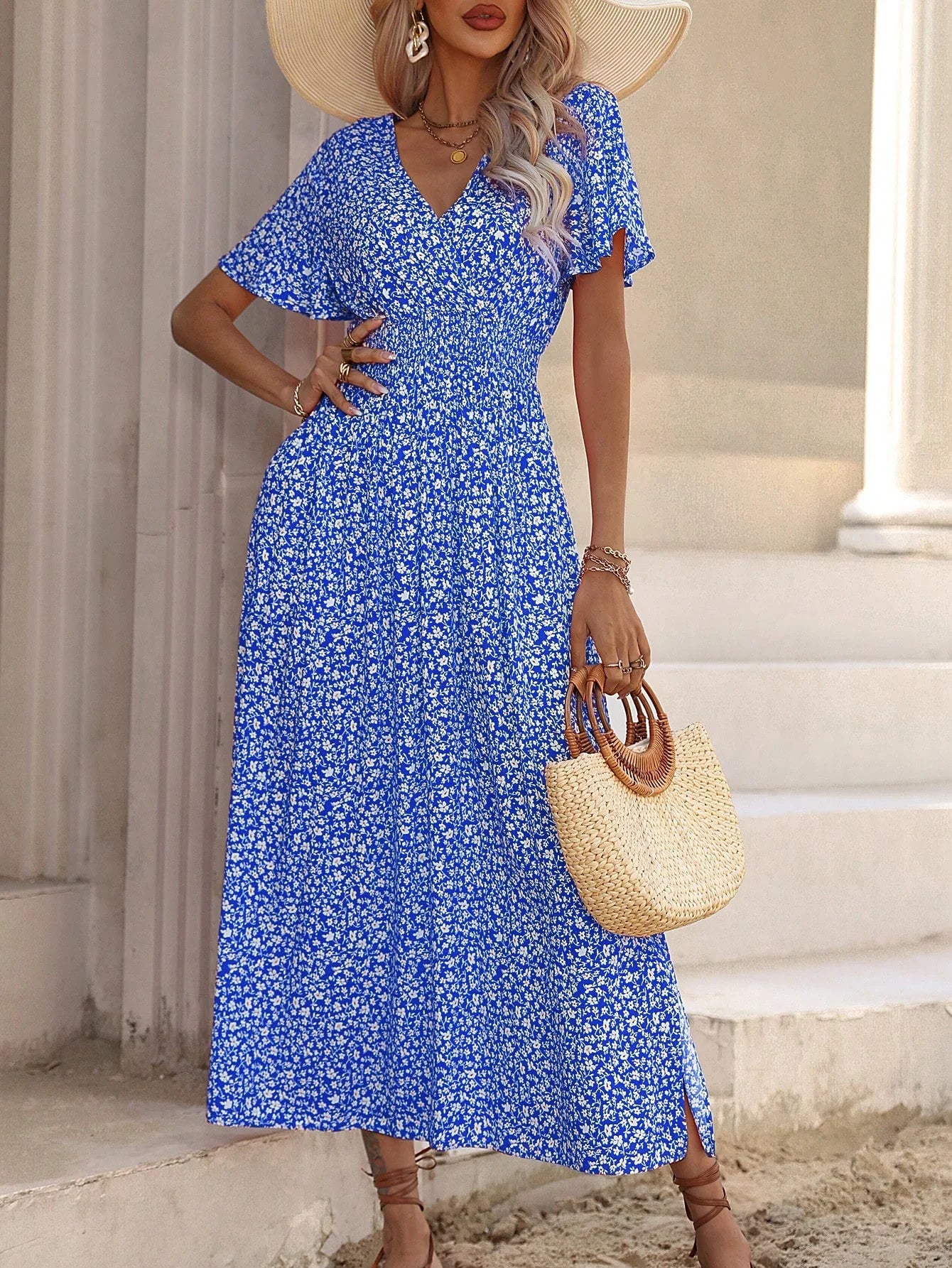 Sky blue maxi dress