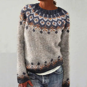 Reverie® - Retro Print Crew Neck Sweater