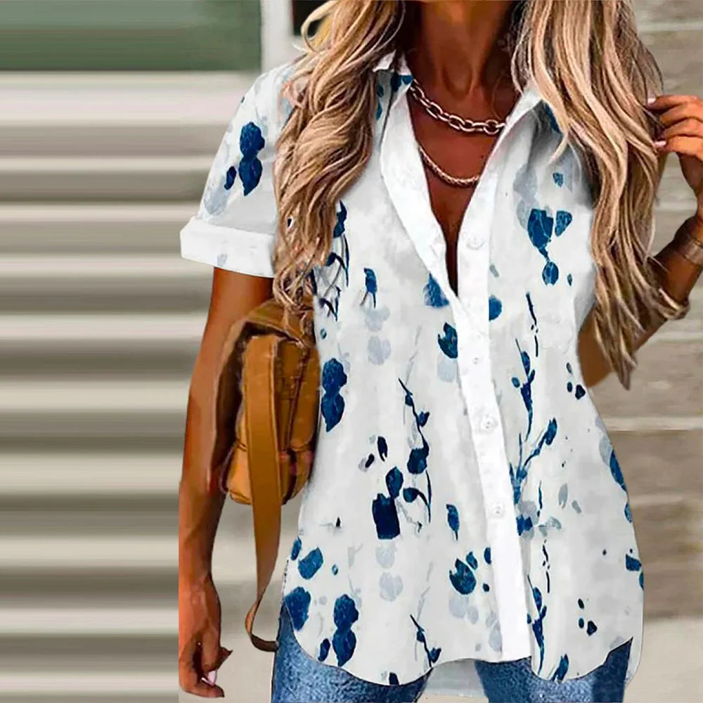 Blue pattern blouse