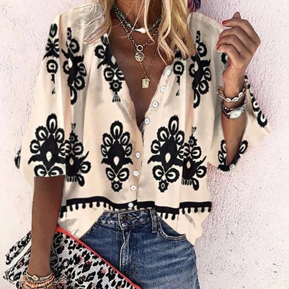 Apricot pattern blouse