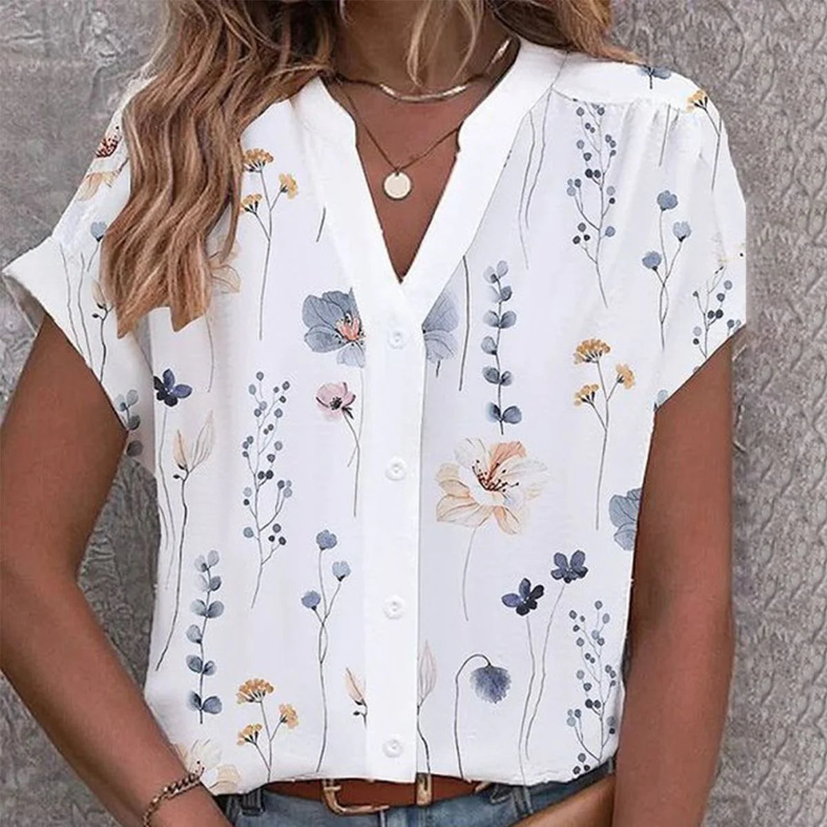 Flower joy short sleeve blouse