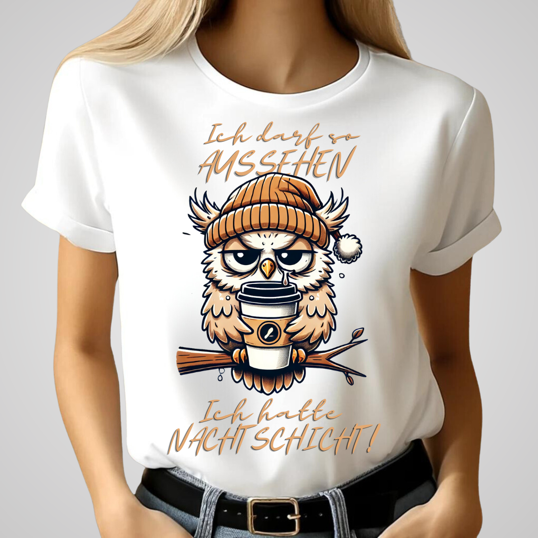 Eulen-Nachtshirt | Lustiges Winterdesign | Humorvolles Statement-Shirt | Perfekt für kalte Tage