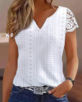 BlütenBliss® - White short sleeve plain top