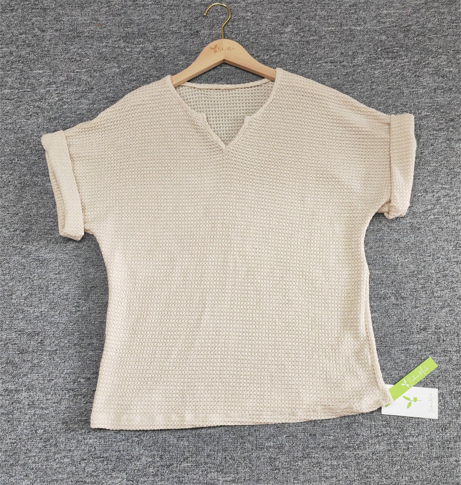 Purewear® - Apricot plain V-neck top