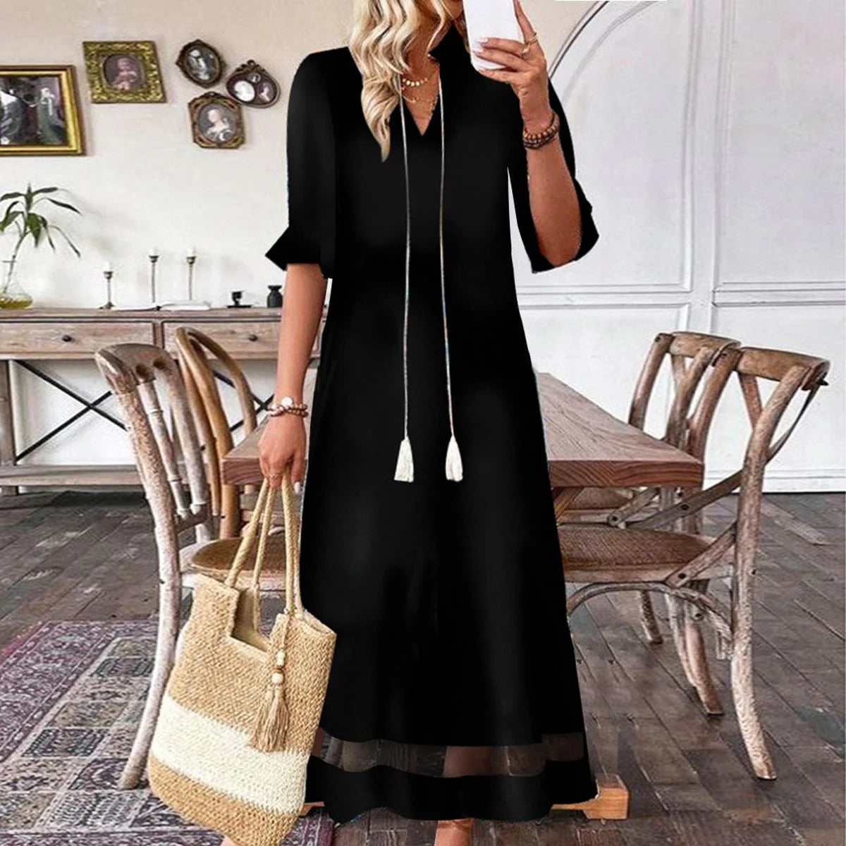 Midnight Black Maxi Dress