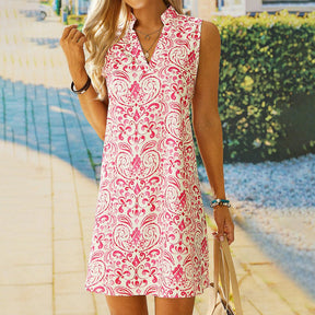 BlütenBliss® - Cute sleeveless mini dress with rose print