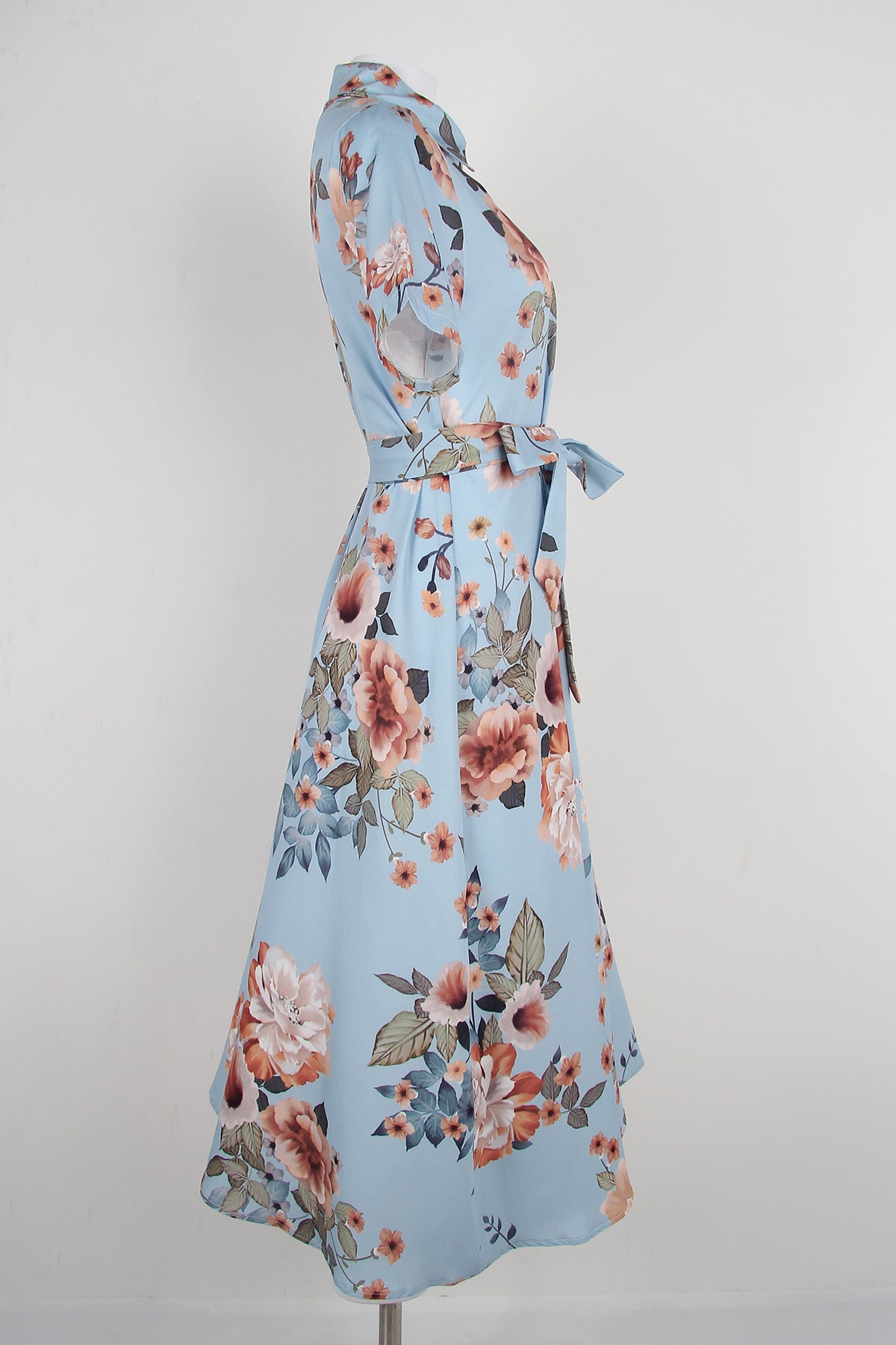 FloralBreeze Midi Wrap Dress