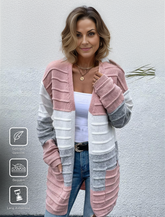 FallStil® - Open cardigan with pink color block