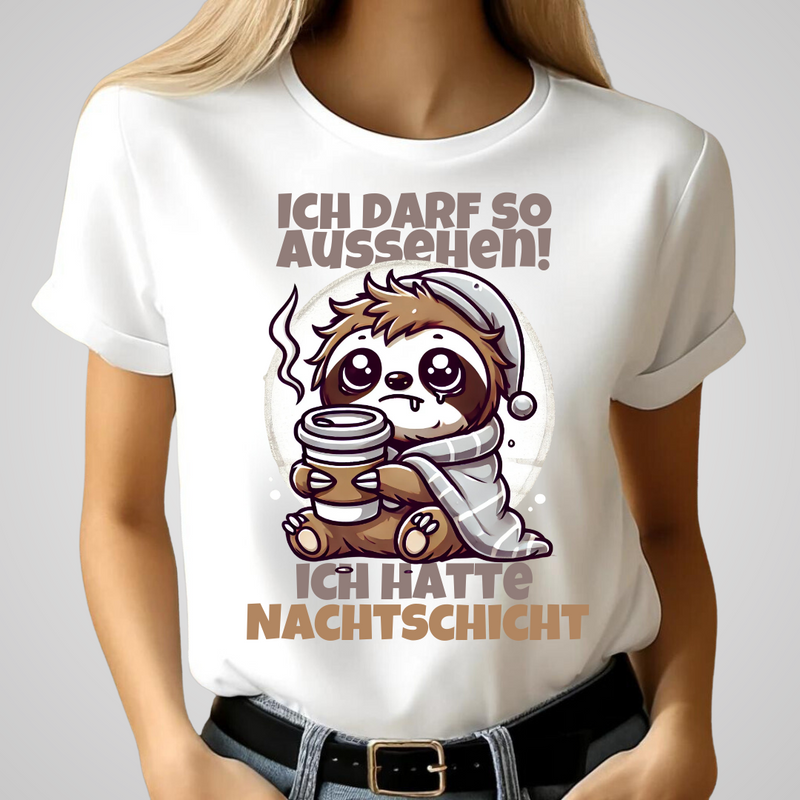 Faules Faultier | Lustiges Nachtshirt | Humorvolles Winterdesign | Statement Shirt für Frauen