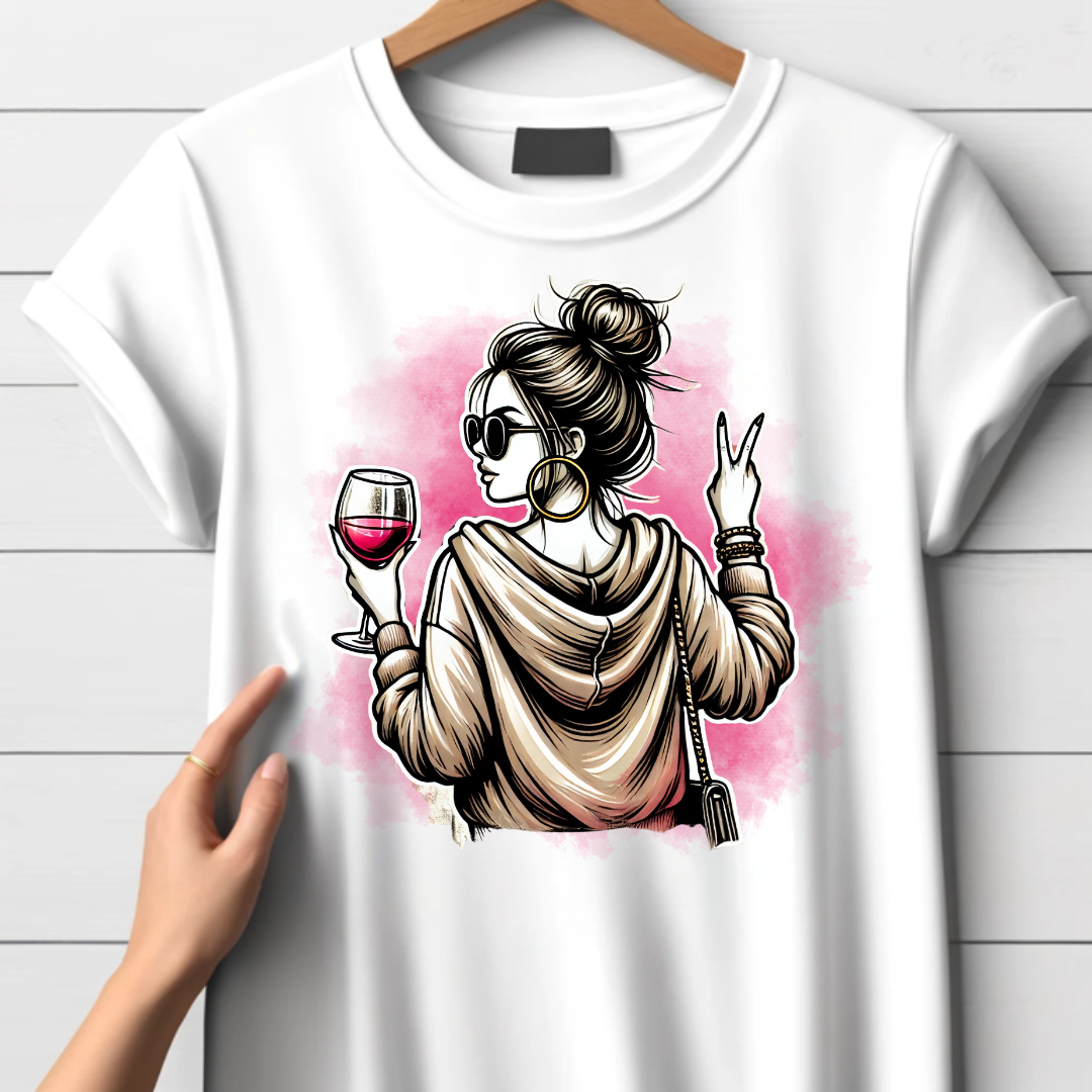 Stilvolles Weinliebhaber-Shirt | Trendiges Damen-T-Shirt | Perfekt für Wein- und Modefans | Einzigartiges Statement-Shirt für den Winter