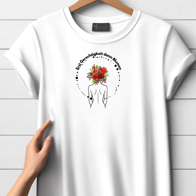 First justice then flowers T-shirt