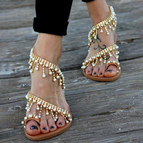 BioBlüte® - Pearl Dance Casual sandal with artificial pearls