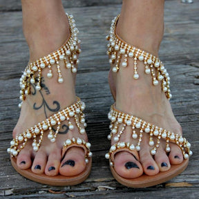 BioBlüte® - Pearl Dance Casual sandal with artificial pearls