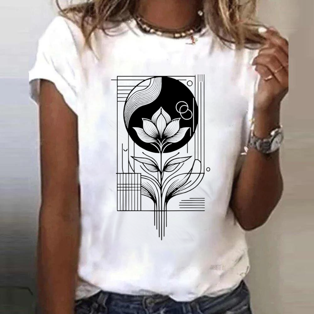 Geometric Lotus T-Shirt