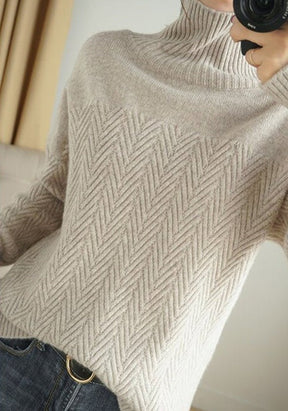 PureWear® - Chevron long-sleeved sweater with high neck