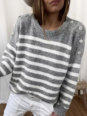 FallStil® - Chic striped long-sleeved sweater