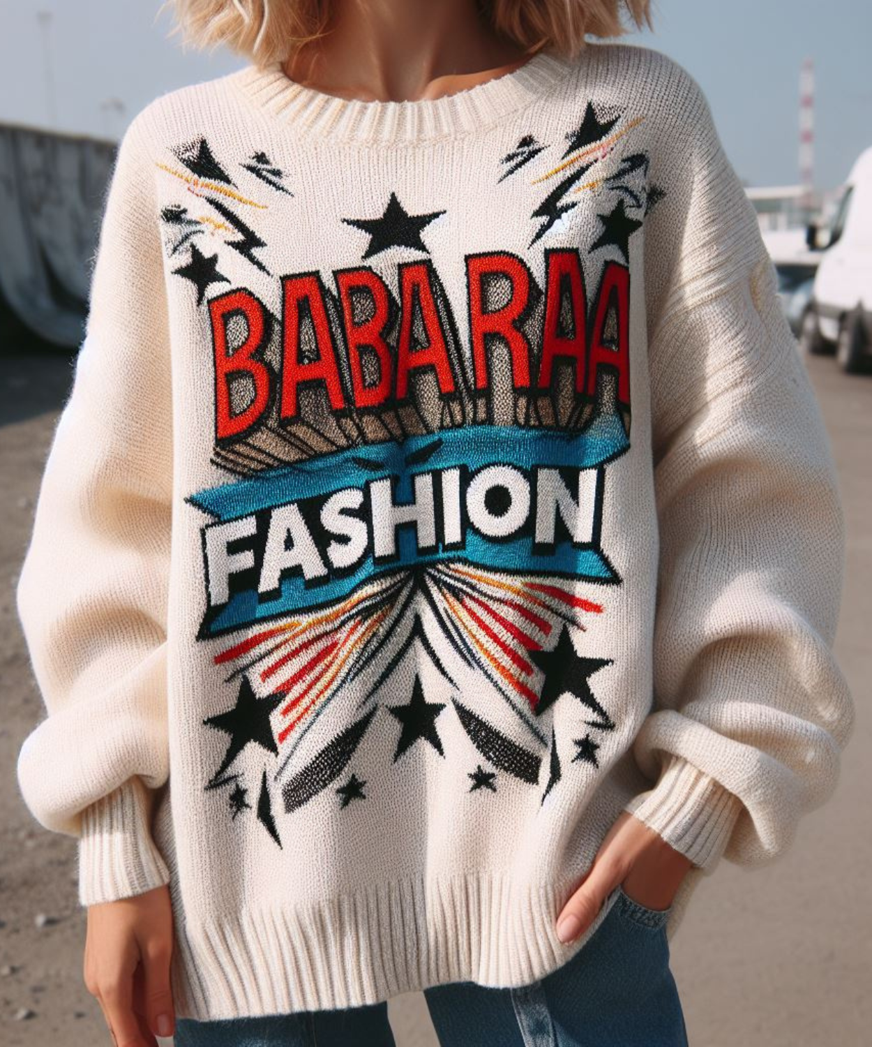 BabaraFashion® - "BABARAA FASHION" sweater with unique motif