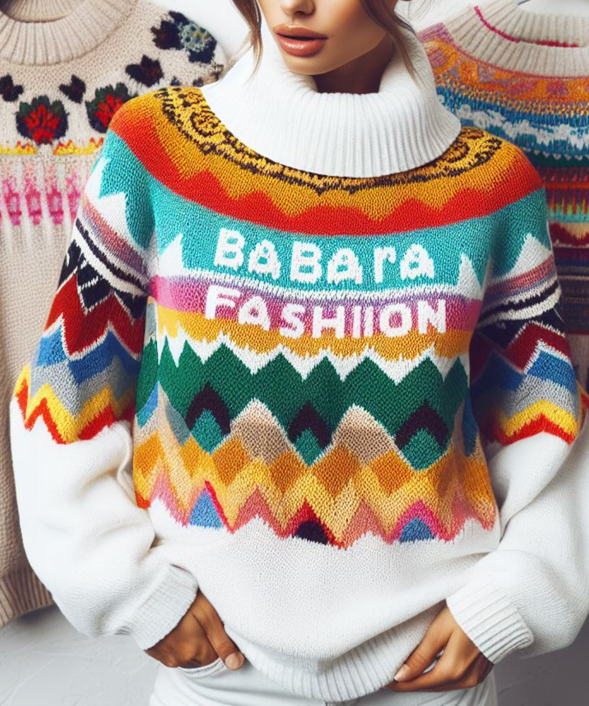 BabaraFashion® - Colorful Kaleidoscope Pulover