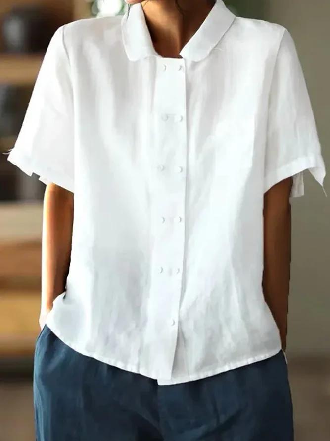 FallStil® - Simple white plain short sleeve top