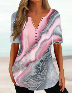 SpringStil® - Short-sleeved top in grey and pink