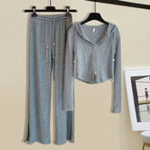 Celestial® - Grey Solid Hooded Lounge Set