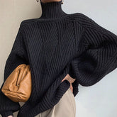 Monci® - Black plain sweater with high neck