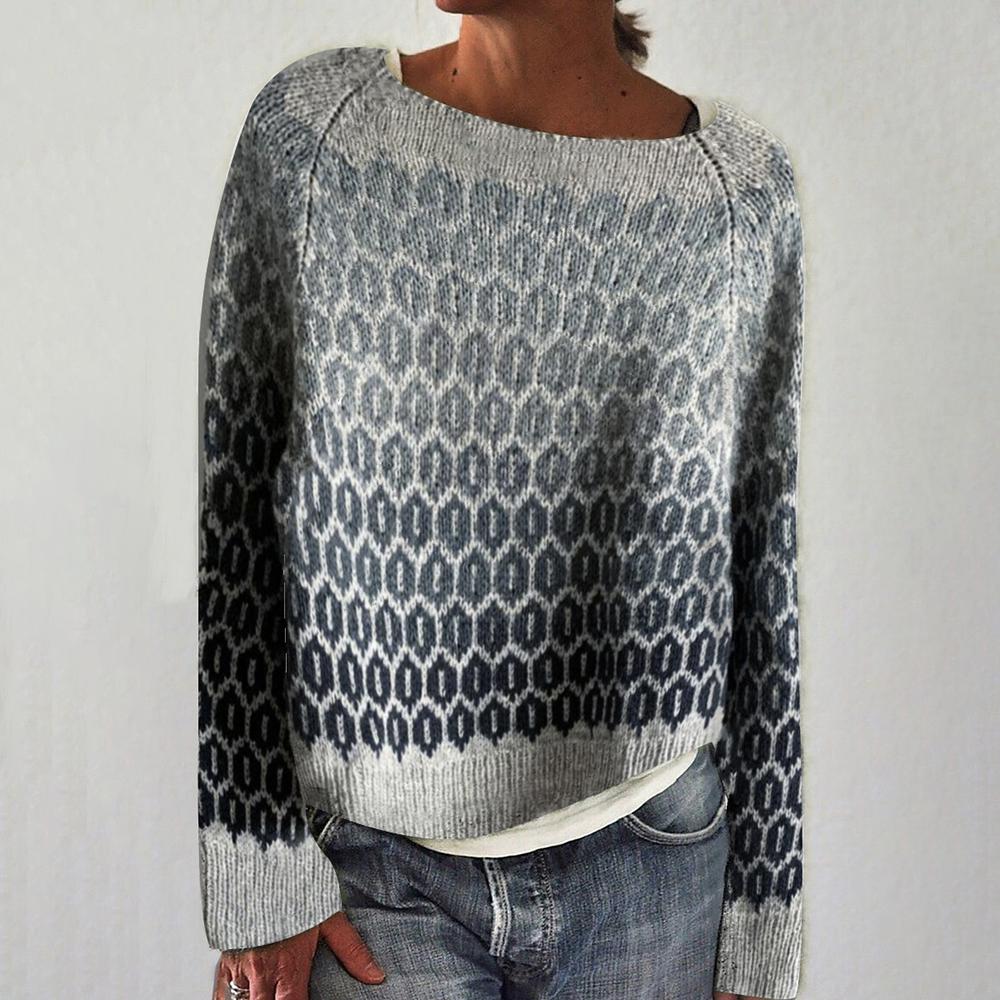 WinterStil® - Ombre grey sweater with geometric pattern