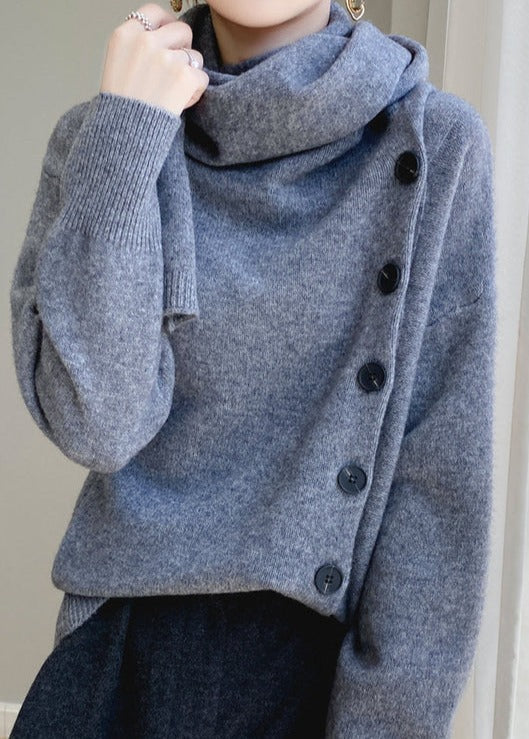 WinterTrend® - Unique plain turtleneck sweater