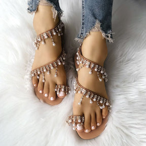 BioBlüte® - Pearl Dance Casual sandal with artificial pearls