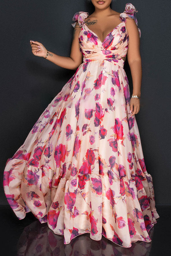 Floral elegance maxi dress