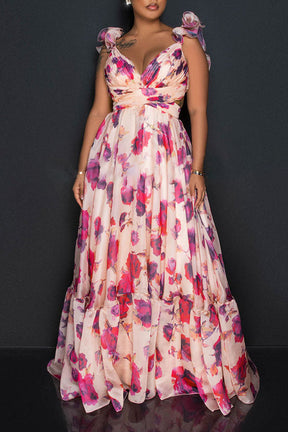 Floral elegance maxi dress