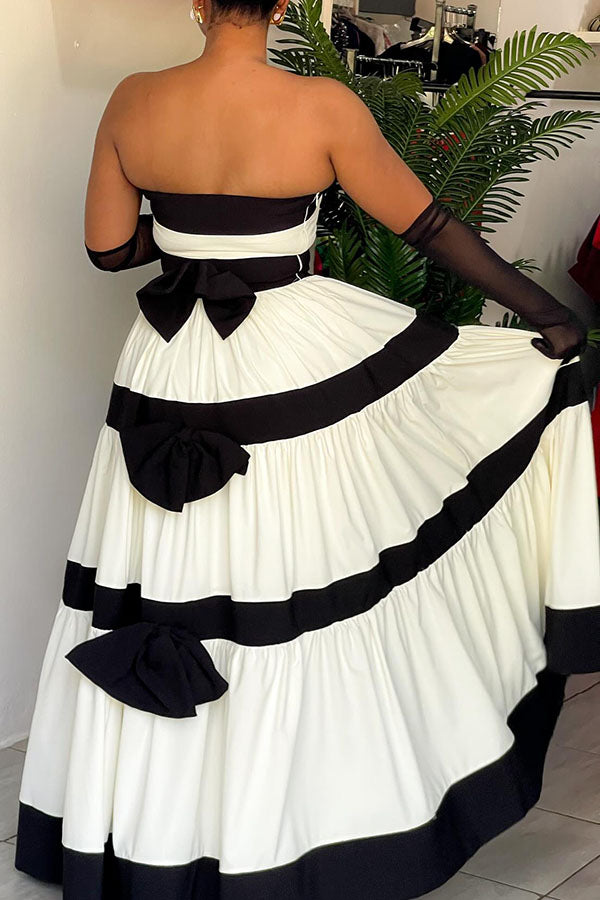 Elegant bandeau evening dress