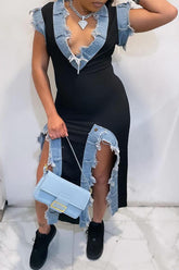 Jeans Chic Midi Dress