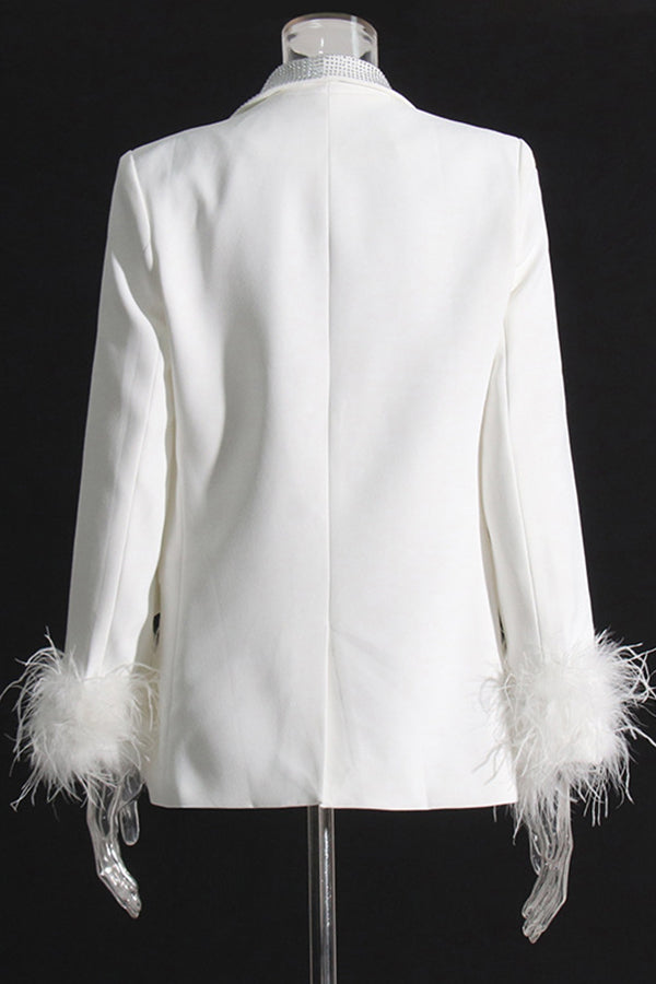 Glamorous fur collar blazer