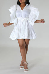 Ruffle Sleeve Elegance Dress