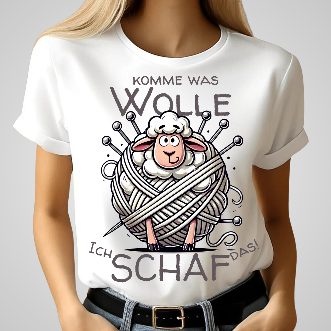 Komme Was Wolle | Lustiges Strick-Shirt | Humorvolles Design für Woll-Liebhaber | Statement Shirt für den Winter