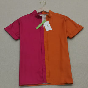 EcoExotica® - Stunning short sleeve color block top