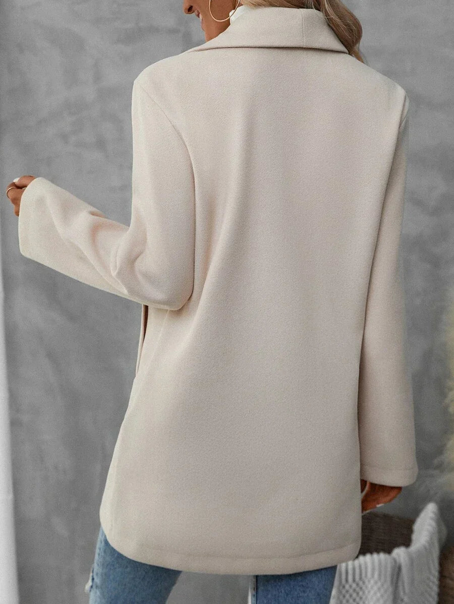 StrickSinn® - Ivory plain cardigan with long sleeves