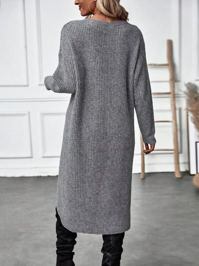 WinterTrend® - Comfortable plain sweater with round neck