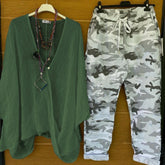 PureWear® - Two-piece set with green camouflage print