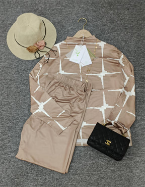 FallStil® - Two-piece set with long sleeves in taupe