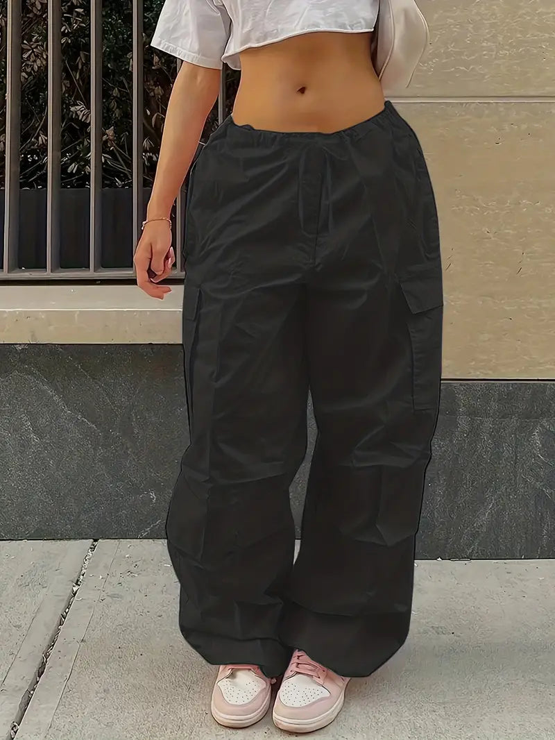 BioBlüte® - Black oversized palazzo urban trousers