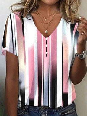 EcoExotica® - Comfortable striped short sleeve top